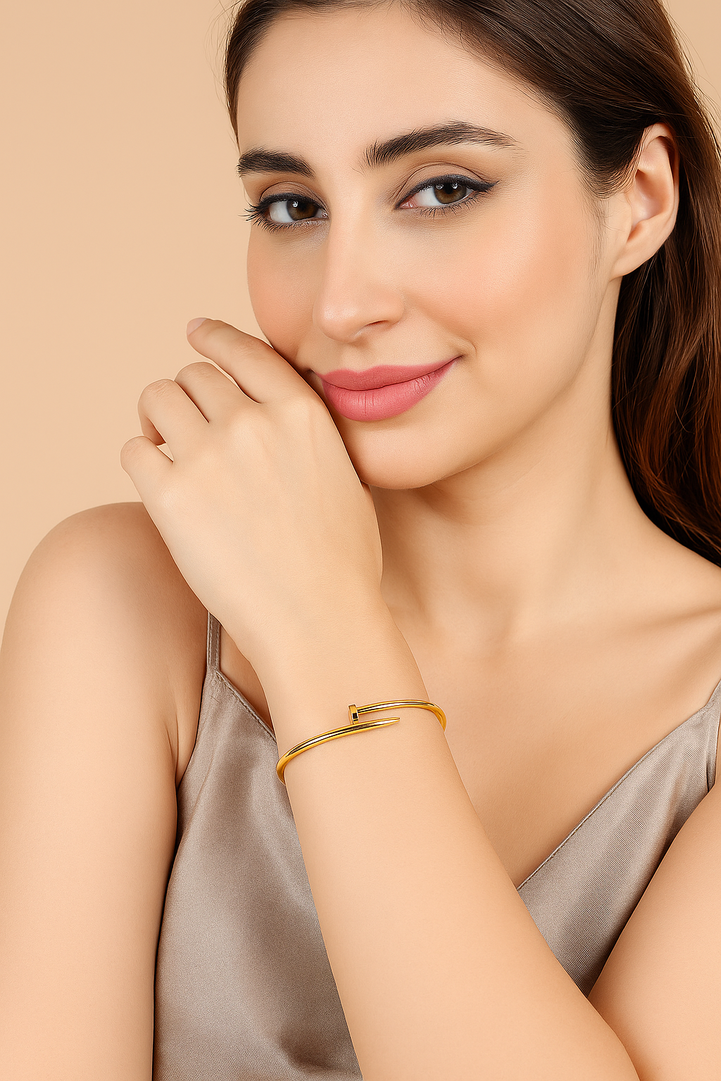 Gold Pointe Cable Bangle Bracelet