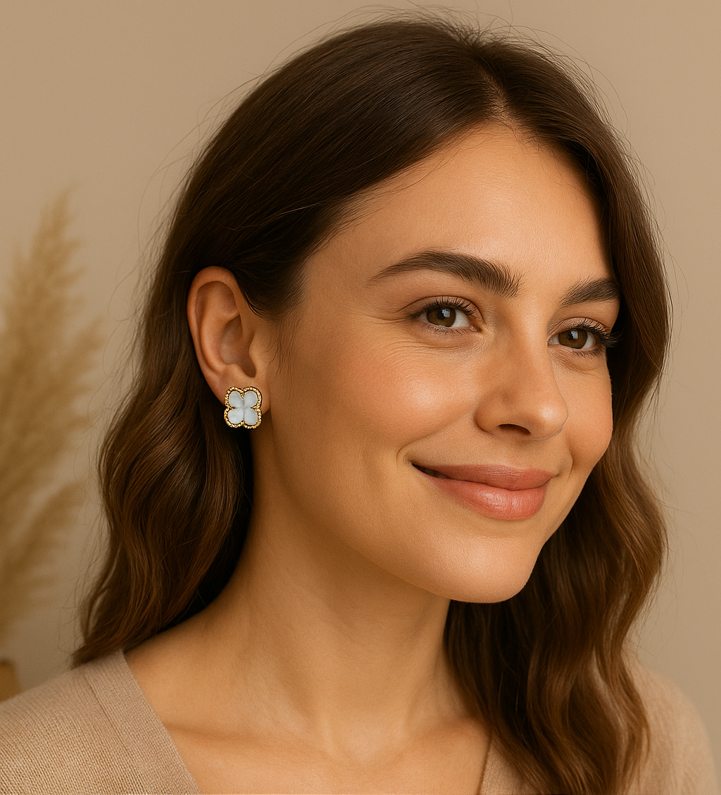 Glacia white topaz studs