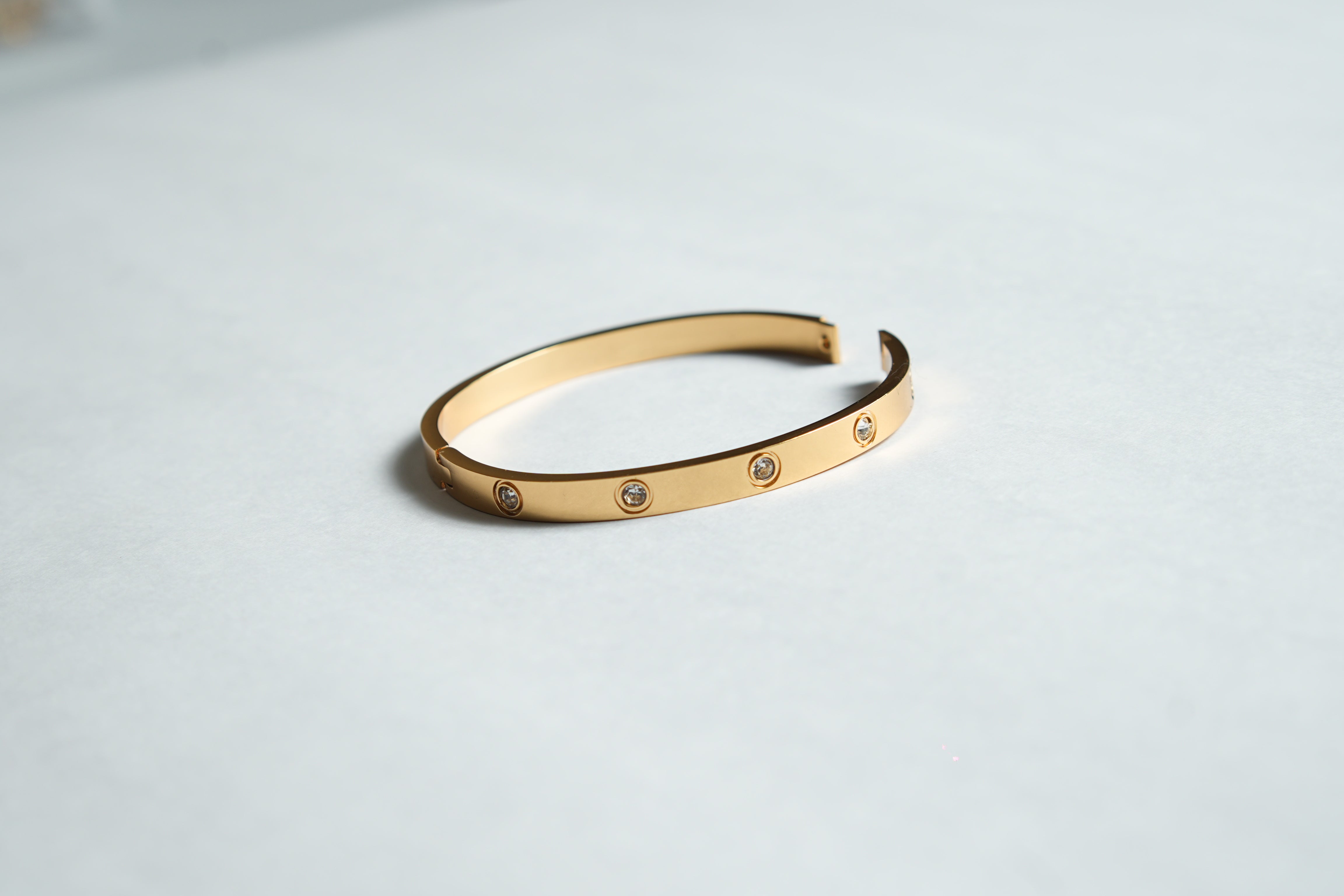 Gold Stylist Engraved Bracelet