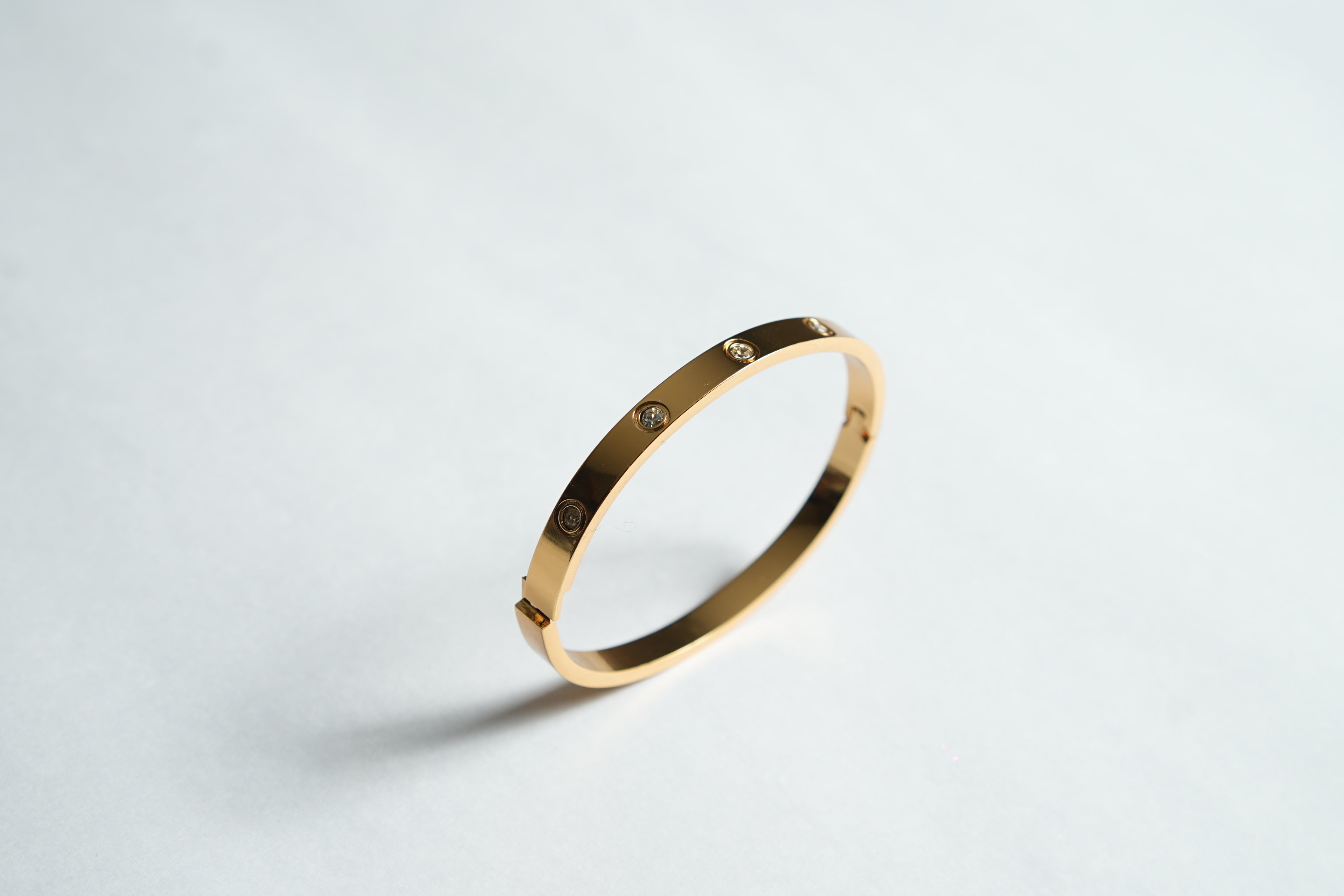 Gold Stylist Engraved Bracelet