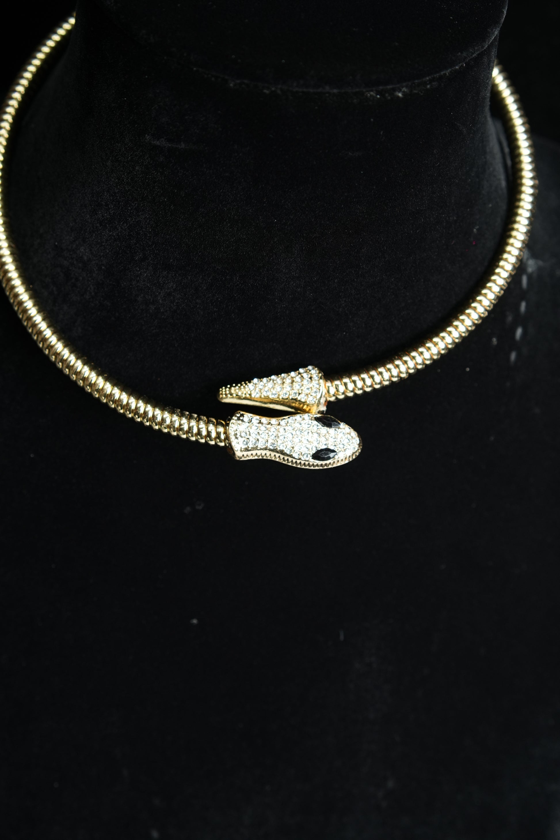 Gold CZ Snake Necklace