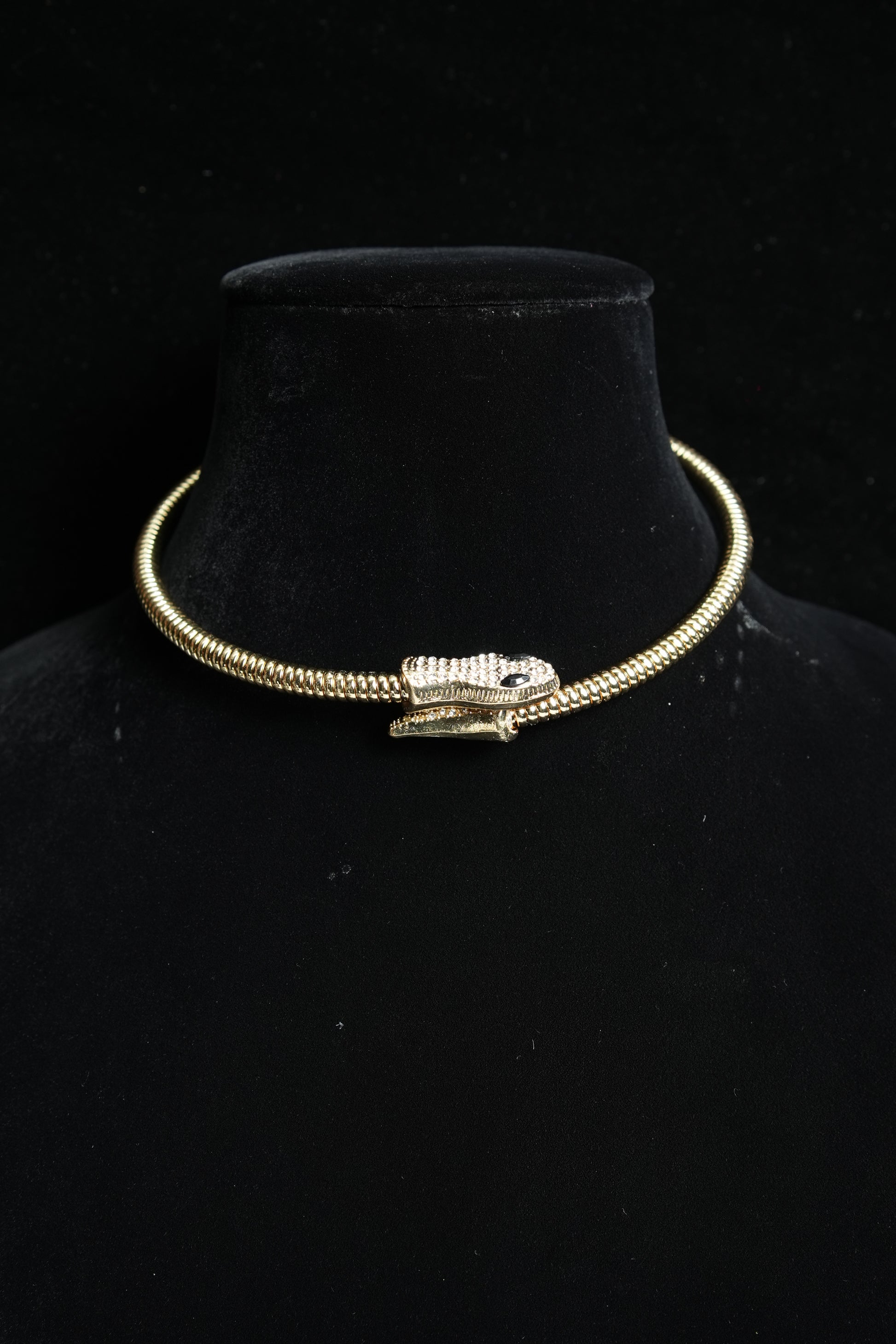 Gold CZ Snake Necklace