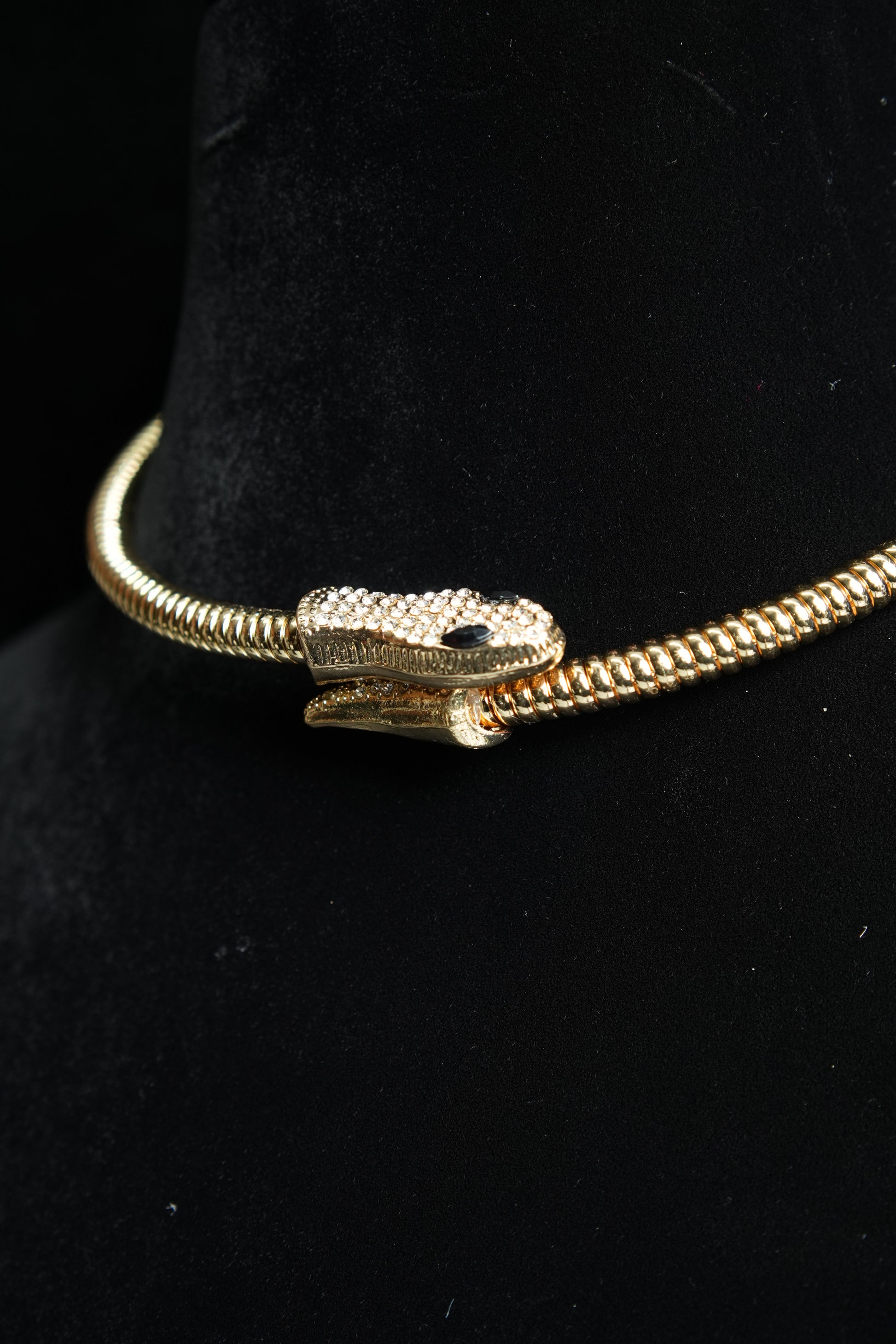 Gold CZ Snake Necklace