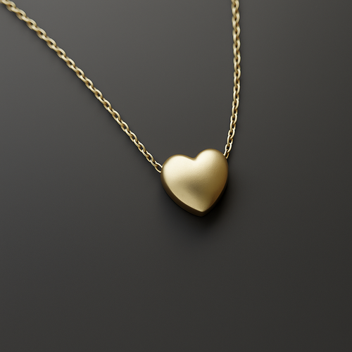 Anti Tarnish Gold Plated Heart Pendant Necklace