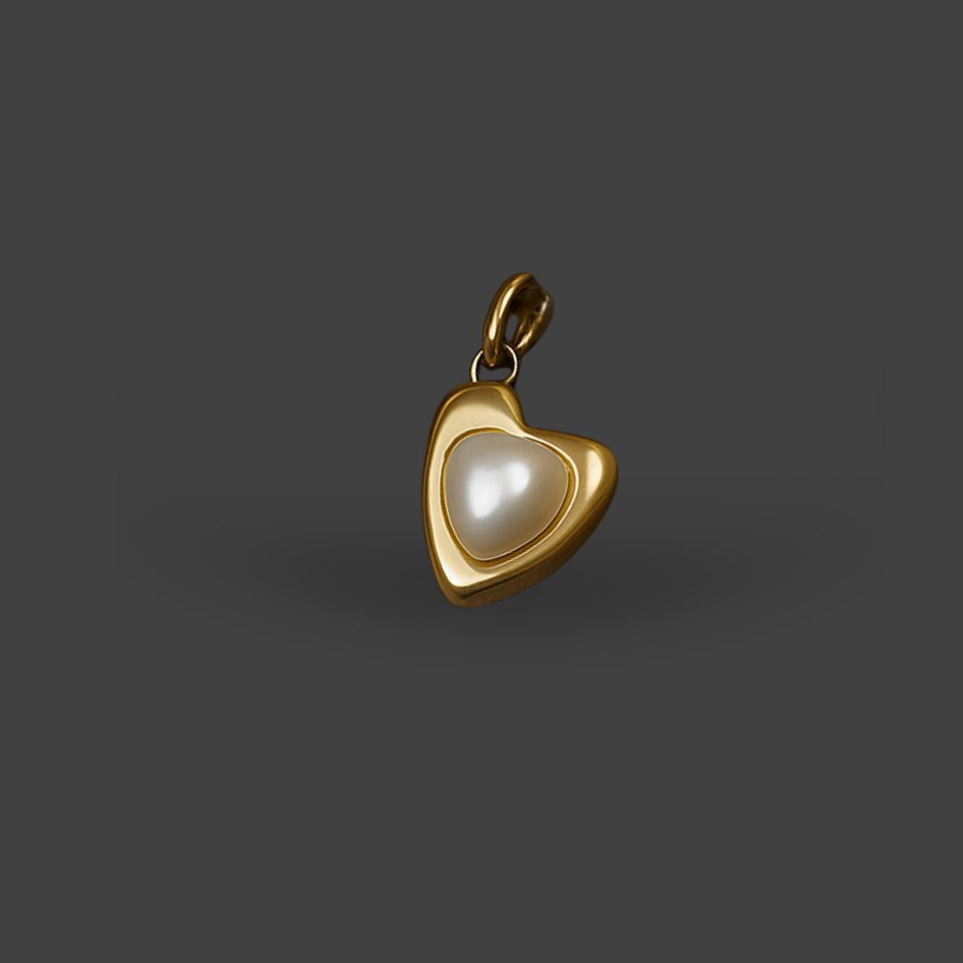 Anti Tarnish Gold Plated Pearl Heart Pendant Necklace